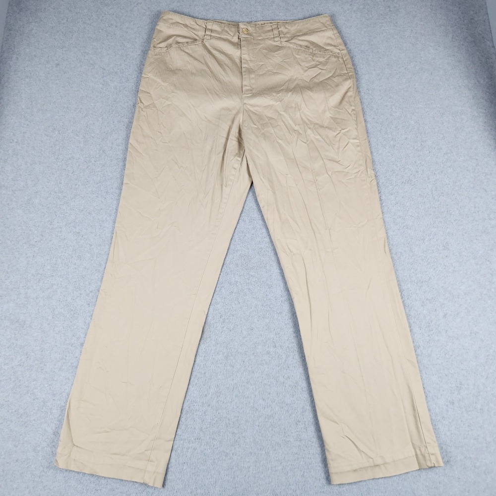 White Stag Chino Pants Women 14 Average Beige Whipped Latte Straight Leg Stretch